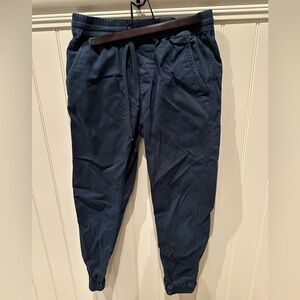 TAINTED DENIM Boys Size 28 Navy Blue Joggers Pants Drawstring Waist